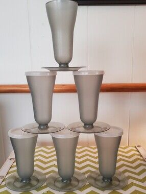 Vintage Tupperware Smoke Gray Parfait Dessert Cups